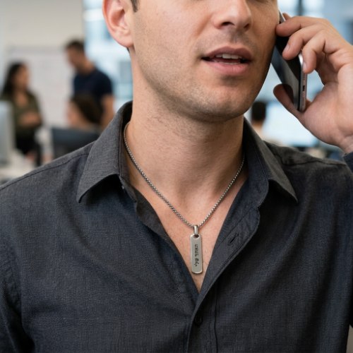 שרשרת מלבנית עם חריטה אישית