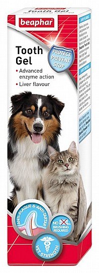משחת שיניים לכלב/חתול ביהפר טעם כבד ג&apos;ל ללא צורך בצחצוח 100 גר&apos;