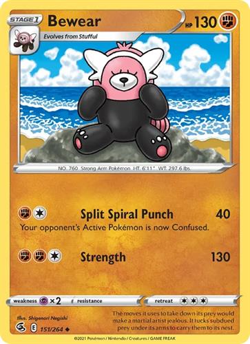 קלף בודד single פוקימון - bewear - Fusion Strike - 151/264