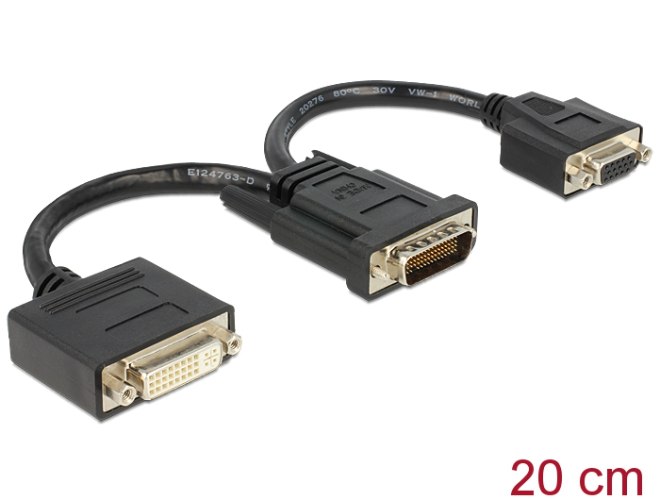 כבל מתאם פסיבי  Delock Passive DMS-59 Adapter male to DVI 24+5 / VGA female