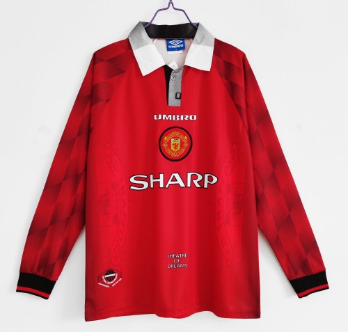 1996-1997 Man United Home Retro LS Soccer Jersey