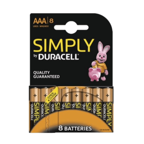 סט 8 סוללות בגודל AAA Duracell Simply