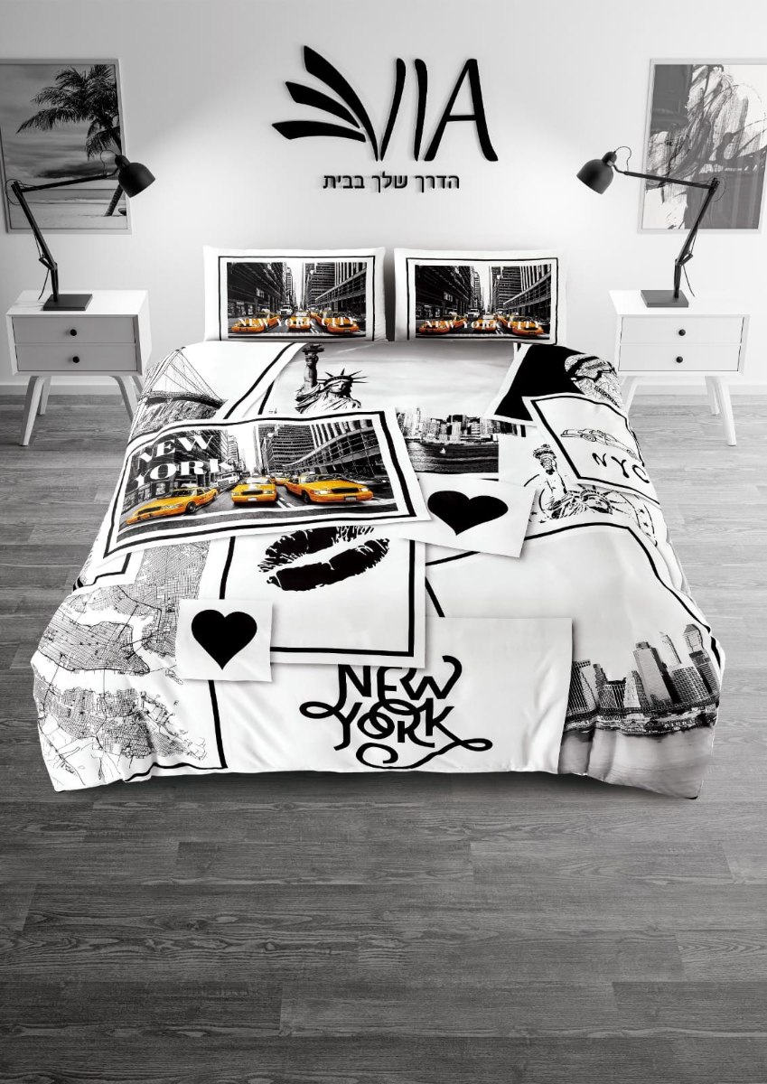סט מצעים יחיד דגם ערים- ניו יורק