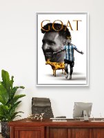 תמונה של מסי "the GOAT" על קנבס | תמונה לחדר נוער או חדר ילדים, מוטיבציה וספורט