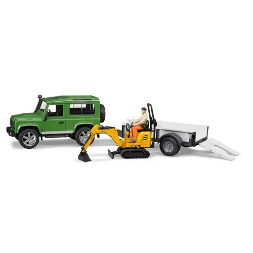 ג'יפ לאנדרובר גורר מיני באגר - 02593 BRUDER - Land Rover Defender