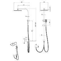 מוט פינוק לאמבטיה עם ראש גשם | מגוון צבעים לבחירה | דגם SO8100