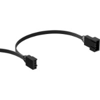 מארז שלושה מאווררים צבע שחור Corsair RS120 120mm – כבל מפצל שחור עם שני מחברים בקצהו על רקע לבן