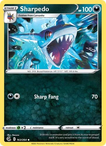 קלף בודד single פוקימון - sharpedo - Fusion Strike - 163/264