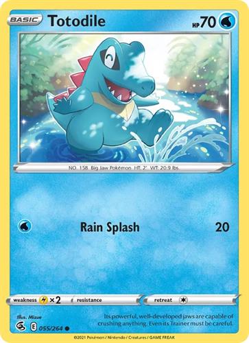 קלף בודד single פוקימון - totodile - Fusion Strike - 055/264