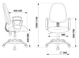 כיסא משרדי - BUROCRAT CH-1300N - צבע דובדבן