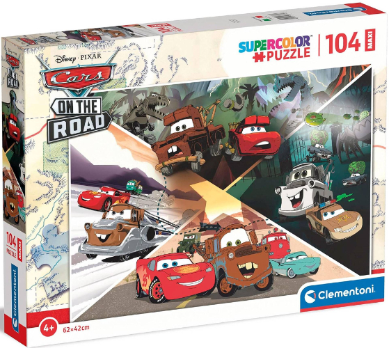 קלמנטוני - פאזל 104 חלקים  מכוניות על הכביש החדש - Clementoni