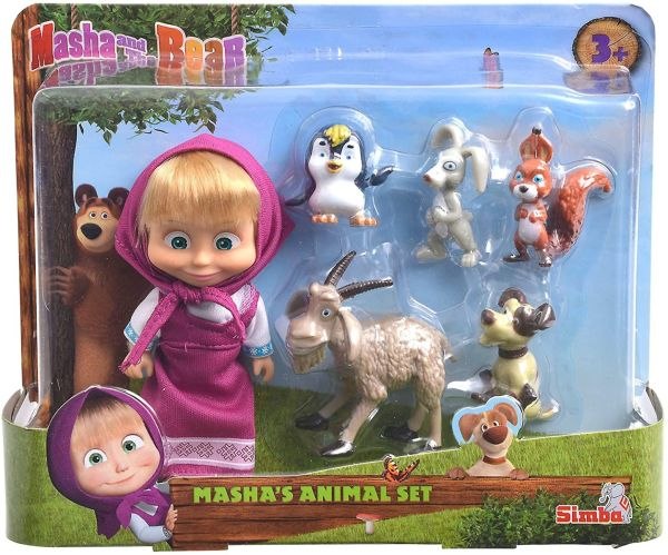 מאשה והדב - סט 5 חיות מחמד עם מאשה Simba: Masha And The Bear Animal Friends