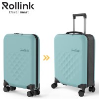 המזוודה המתקפלת הדקה ביותר בעולם עליה למטוס 21'' של מותג המזוודות החכמות Rollink Flex-360
