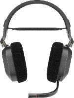 אוזניות גיימינג אלחוטיות עם שמע מרחבי CORSAIR HS80 RGB WIRELESS PREMIUM GAMING HEADSET - אפור