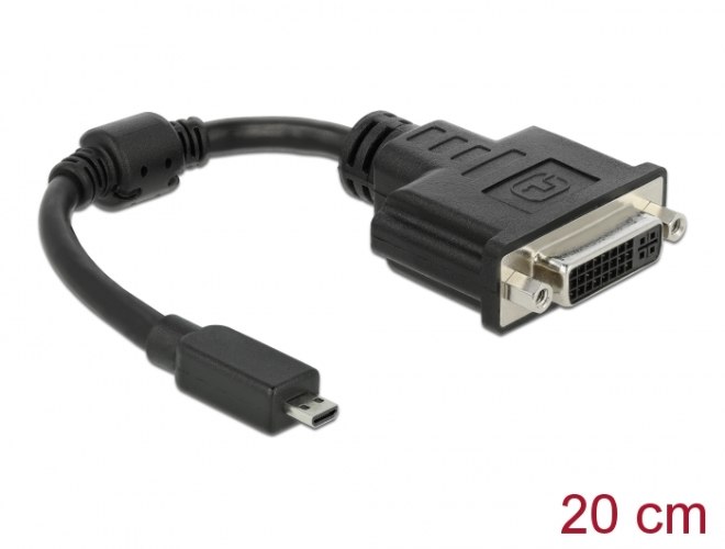 כבל מתאם פסיבי Delock Passive Adapter Micro HDMI Male to DVI 24+5 Female 0.2 m