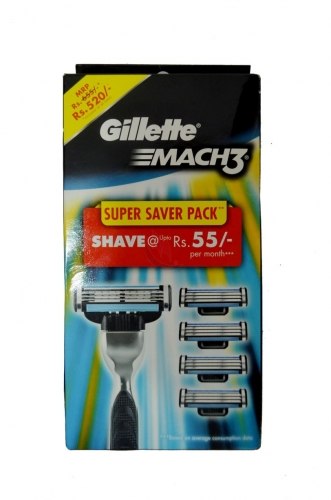 סט חבילת חסכון ג'ילט ידית + 5 סכינים Gillette Mach 3 super saver pack