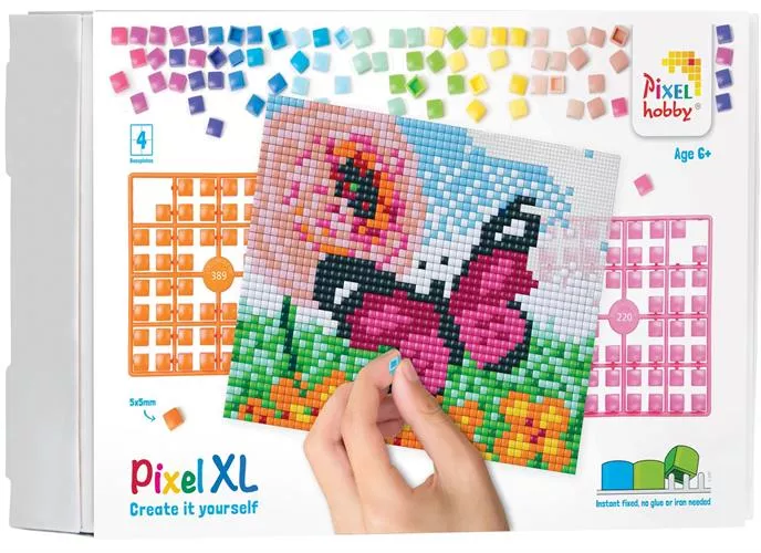 פרפר ורוד - תבנית 20/25 ס"מ | פיקסל הובי XL