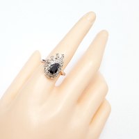 טבעת כסף משובצת זרקון שחור RG1808 | תכשיטי כסף | טבעות כסף