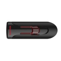 זיכרון נייד SanDisk Cruzer Glide USB 3.0 256GB – פריט בודד של דיסק און קי שחור עם מחבר USB אדום נשלף מוצג