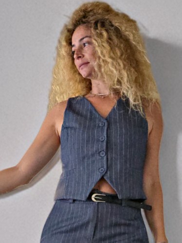 וסט פסים חליפת לונה