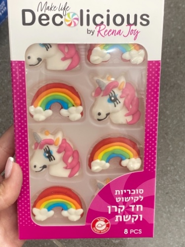 בצק סוכר חד קרן וקשת