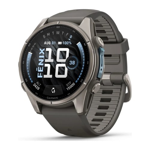 שעון חכם גרמין פניקס 9 Garmin Fenix 9 OLED 43mm Titanium – Pebble Gray Silicone