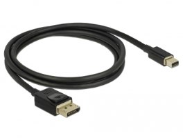 כבל מסך Delock Certified Mini DisplayPort 1.4 to DisplayPort 1.4 Cable 8K 60 Hz 2 m