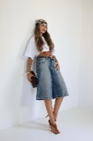 ג'ינס ברמודה כהה niv