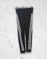 טייץ ספורט מחטב של Adidas עם פסים – שחור/לבן | מידה S