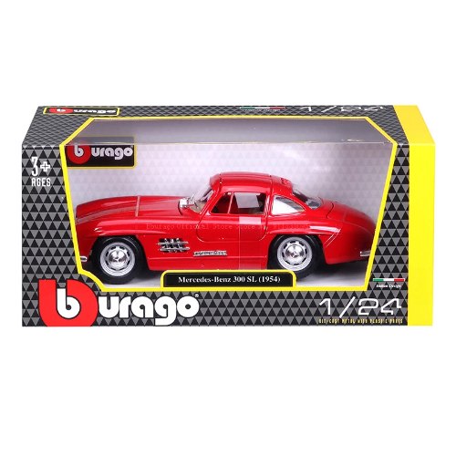 דגם מכונית בוראגו מרצדס אדום Bburago Mercedes-Benz 300 SL 1954 Red 1/24