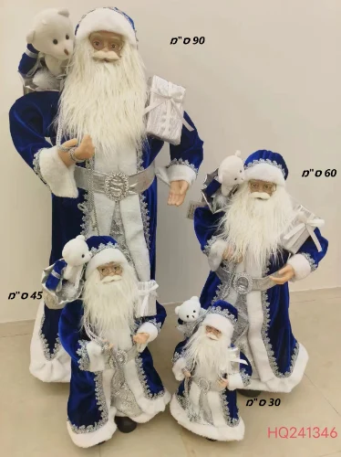 בובה סנטה מפוארת  צבע כחל 60 ס"מ ללא מוזיקהsyw0042