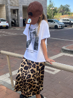 סט חצאית מנומרת