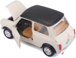 דגם מכונית מיני קופר לבנה 1:18 1969 Bburago Mini Cooper