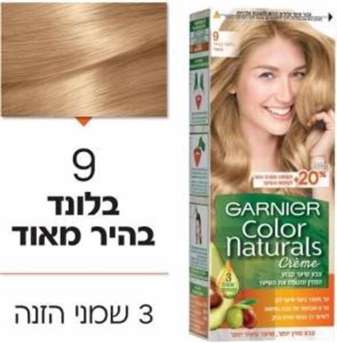 צבע שיער קולור נטורלס 9בלונד בהיר מאוד 40מל