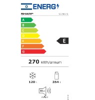 מקרר מקפיא עליון 473 ליטר Sharp SJ2369SW  שארפ לבן