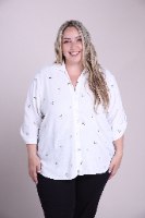 חולצת קניה פרחוני לבן
