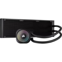קירור נוזלי למעבד צבע שחור Corsair NAUTILUS 360 RS ARGB – פריט בודד הכולל רדיאטור שחור ארוך ומשאבה עגולה עם תאורת ARGB