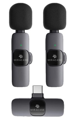 ערכת 2 מיקרופונים אלחוטיים Miracase MWML550 עם Plug & Play