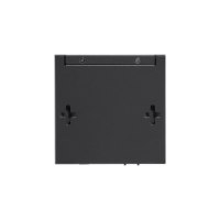 מתג שולחני TP-Link 5 Ports 2.5G Multi-Gigabit TL-SG105S-M2 – פריט בודד בצבע כהה מציג את תחתיתו עם שני חורי תלייה