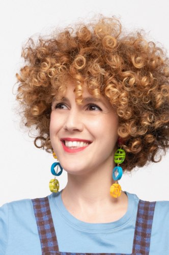 עגילי קליפס 4 עיגולים עם צהוב