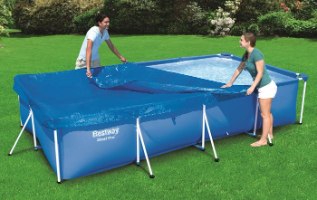 כיסוי לבריכה מלבנית מסגרת כחול| 400X211X81סמ| BESTWAY | מקט 58107| קפיץ קפוץ