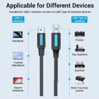 כבל מתאם למדפסת באורך VENTION Printer Cable USB C to USB Type B 1.5M