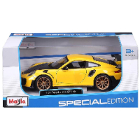 מאיסטו - דגם מכונית פורשה גי טי 3 צהובה - 1:24 Maisto Porsche 911 GT2 RS