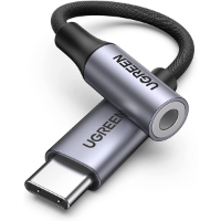 מתאם אוזניות Ugreen דגם USB-C לנקבה 3.5mm עם שבב באורך 10cm