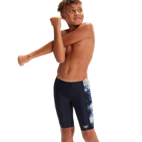 ספידו - מכנסי שחיה בנים. כחול דוגמת ברקים גאומטרית