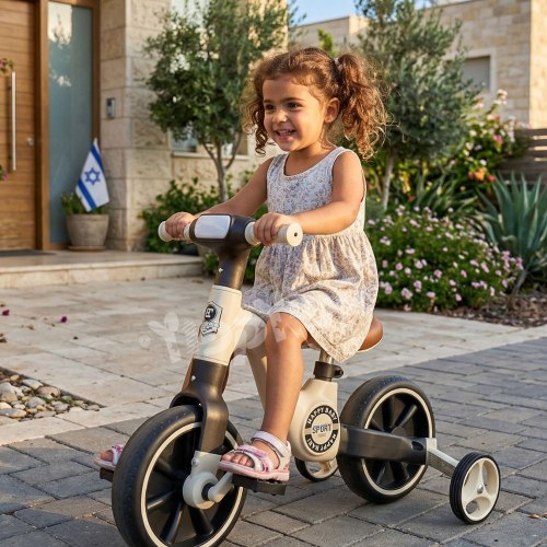 תלת אופן וינטג 2 באחד בצבע שחור 20259B מסדרת Retro line