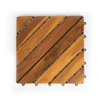 מארז 9 יח' אריחי דק 30*30 ס"מ 8 אלכסונים עץ Acacia חום בהיר