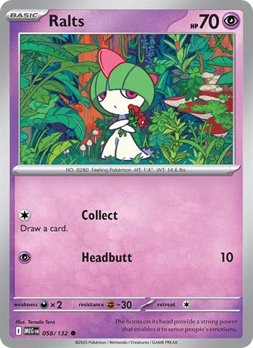 קלף בודד single פוקימון - ralts - Mega Evolution - 058/132