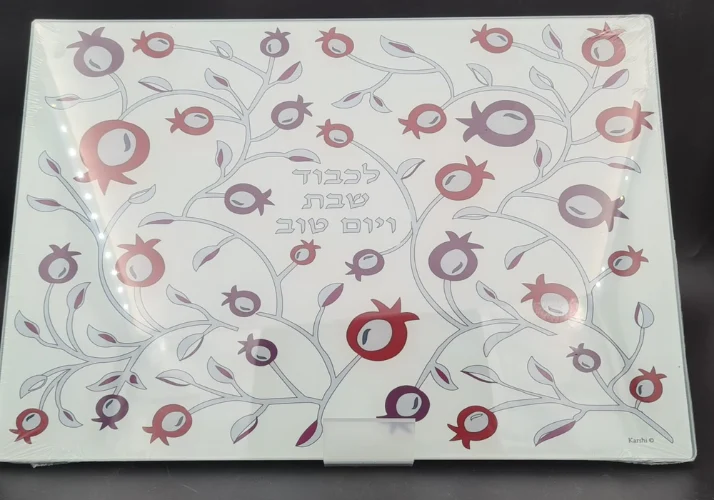 קרש חלות זכוכית דגם רימונים