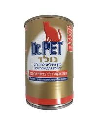 דר פט גולד שימורי מזון רטוב לחתולי בית טונה אדומה ושרימפס 400 גרם - DR PET RED TUNA WITH SHRIMPS